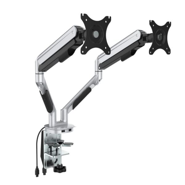 front view of double gas monitor arm