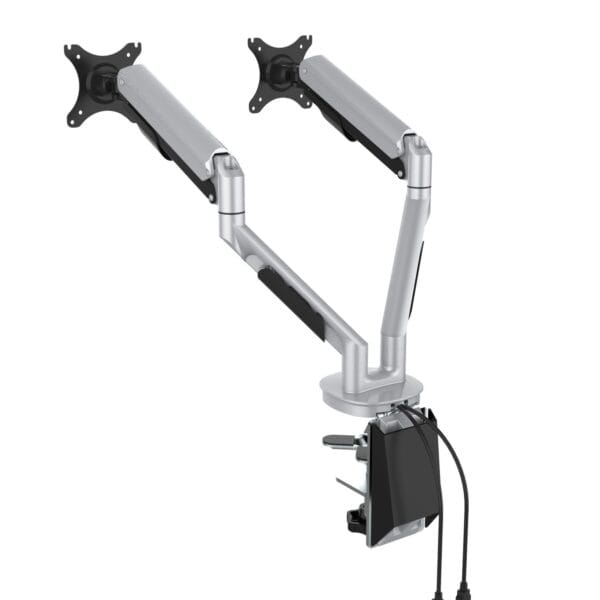 side view of double gas monitor arm