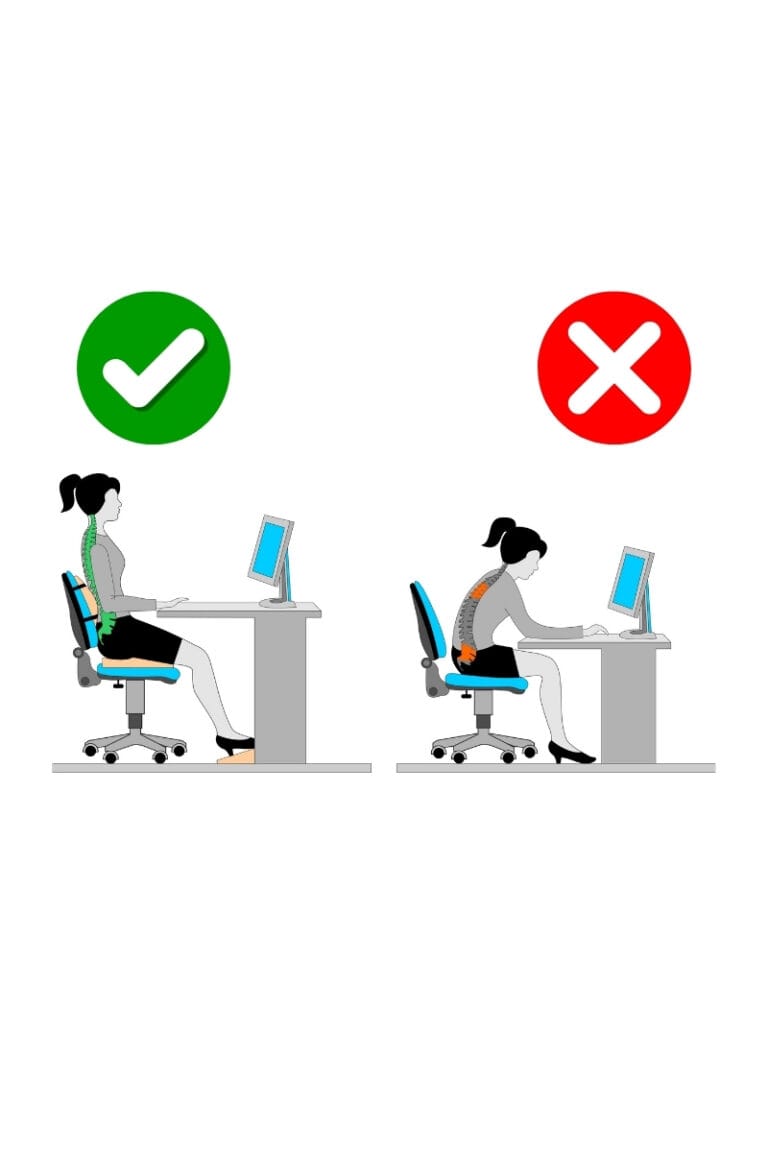 main image of how to sit properly at work