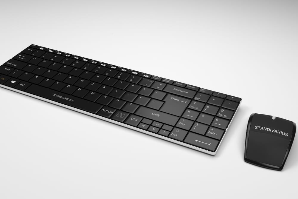 side view of wireless keyboard and mouse set