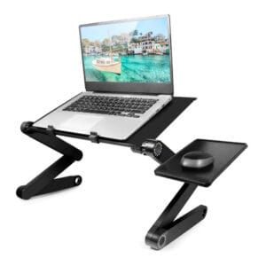 Portable Desk Adjustable Laptop Stand with a laptop well seated on it